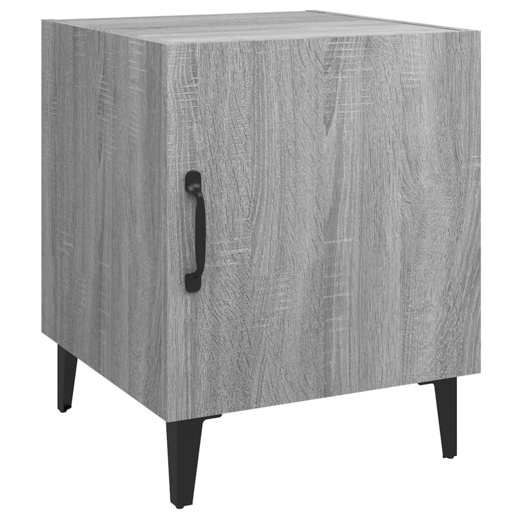 vidaXL Mesita de noche madera contrachapada gris Sonoma