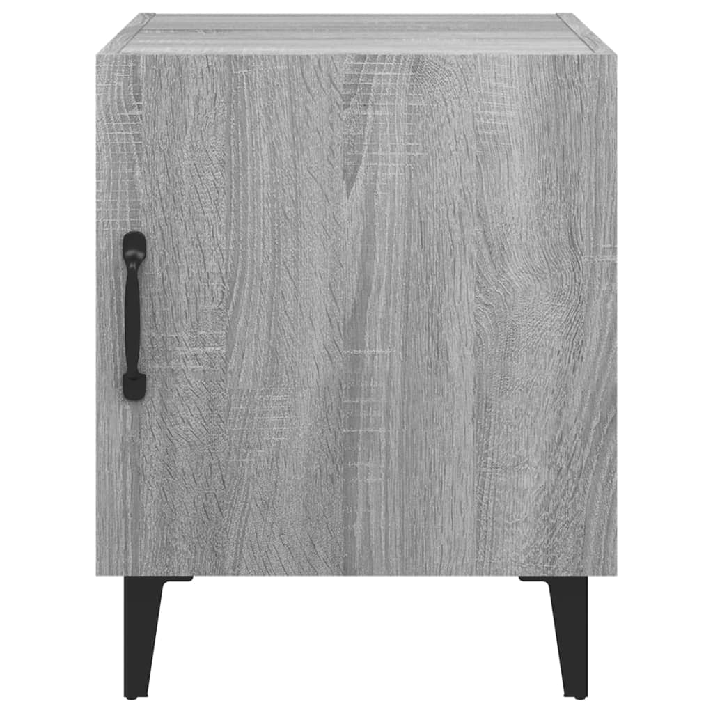 vidaXL Mesita de noche madera contrachapada gris Sonoma