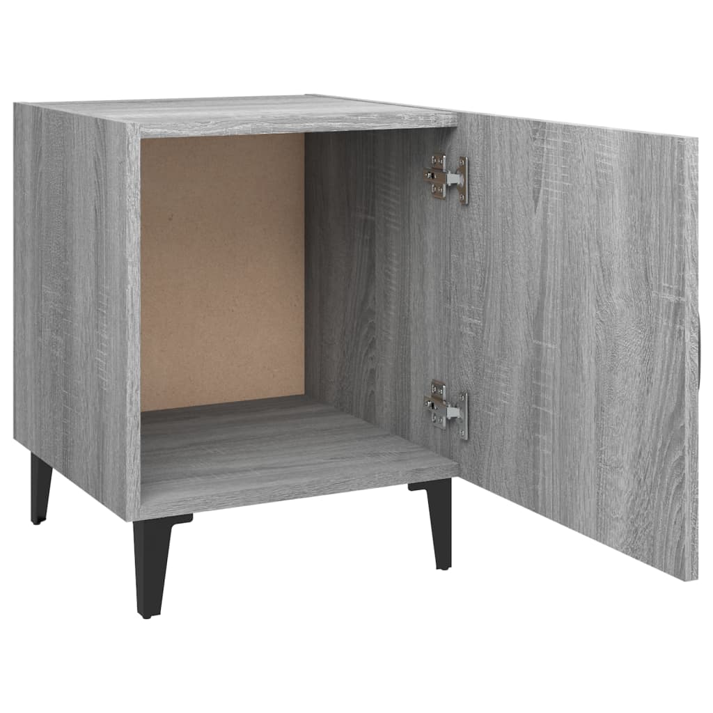 vidaXL Mesita de noche madera contrachapada gris Sonoma