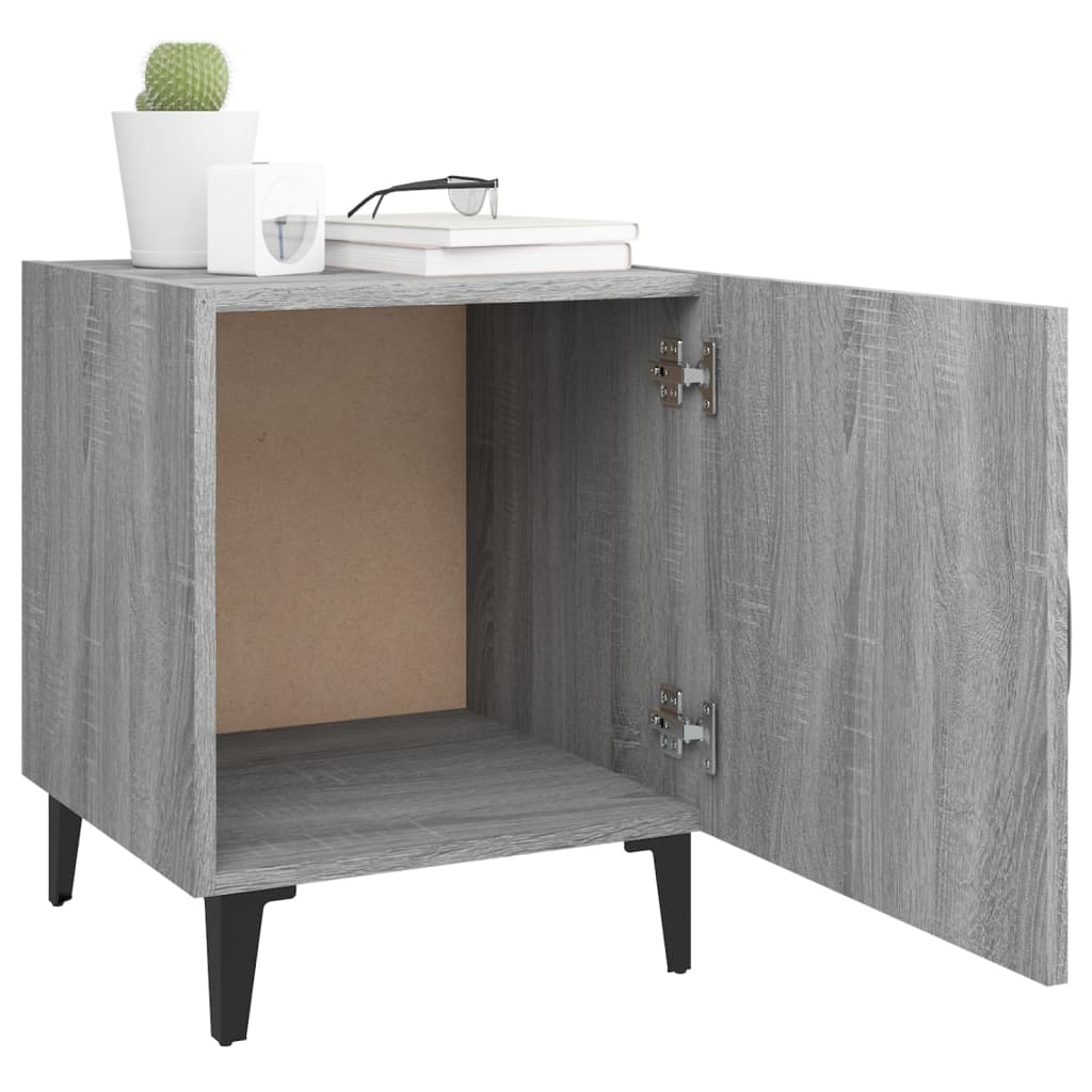 vidaXL Mesita de noche madera contrachapada gris Sonoma