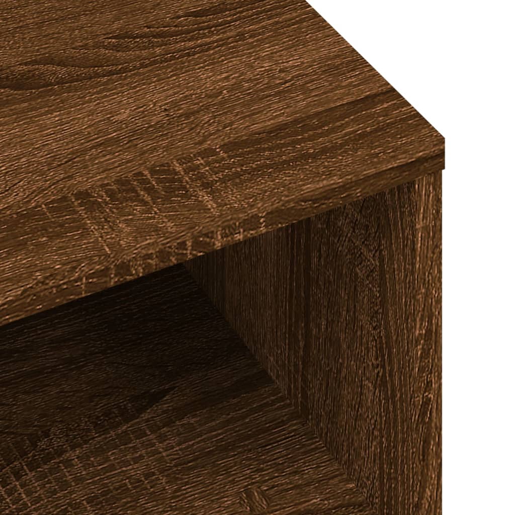 vidaXL Mesita de noche madera contrachapada marrón roble 40x30x30 cm