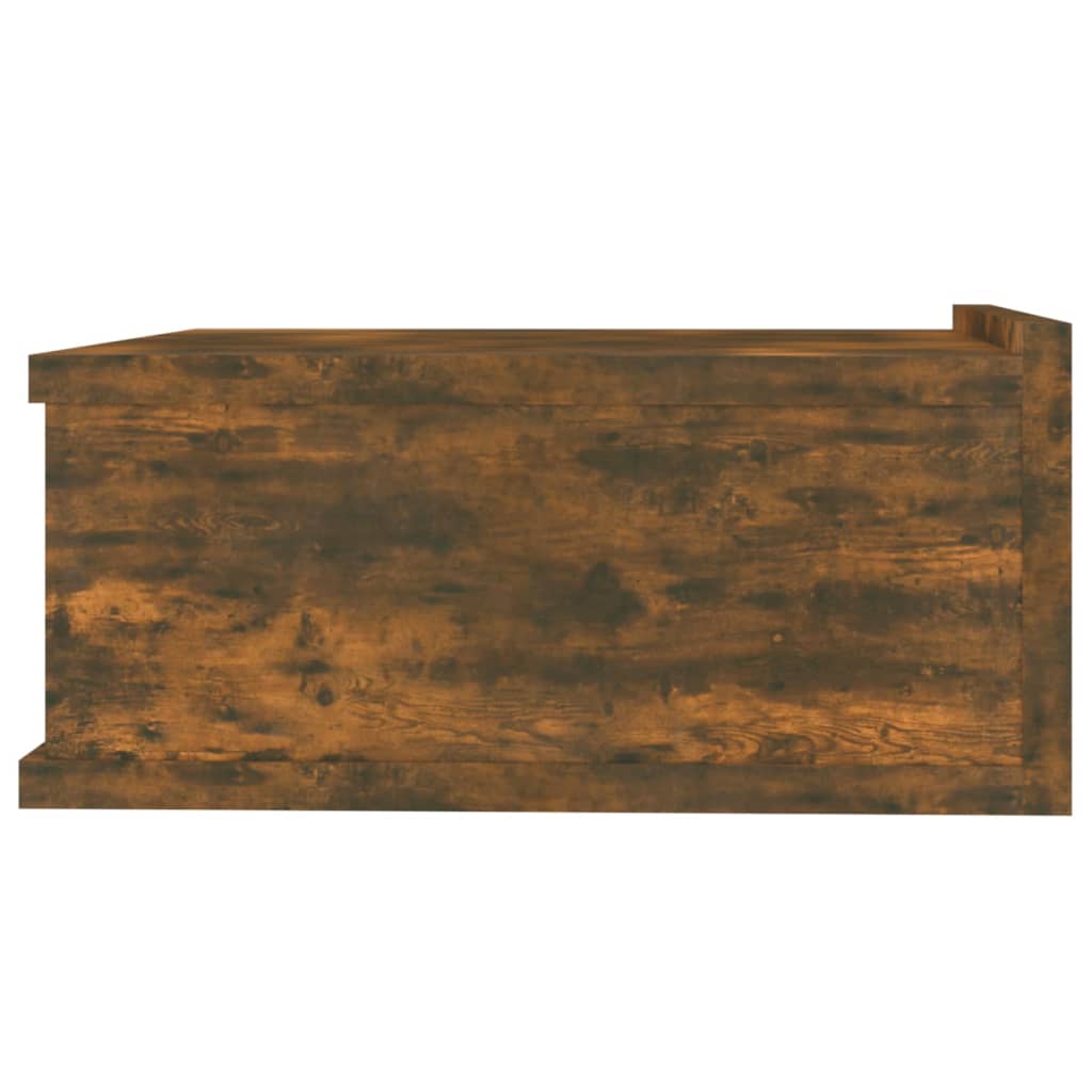 vidaXL Mesita de noche flotante 2 uds madera roble ahumado 40x30x15cm