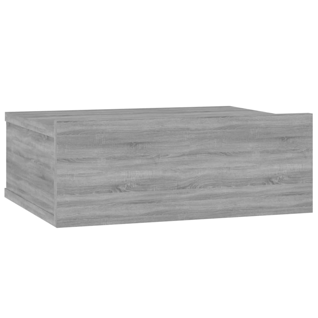 vidaXL Mesita de noche flotante madera contrachapada gris 40x30x15cm