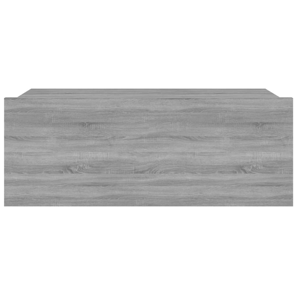 vidaXL Mesita de noche flotante madera contrachapada gris 40x30x15cm