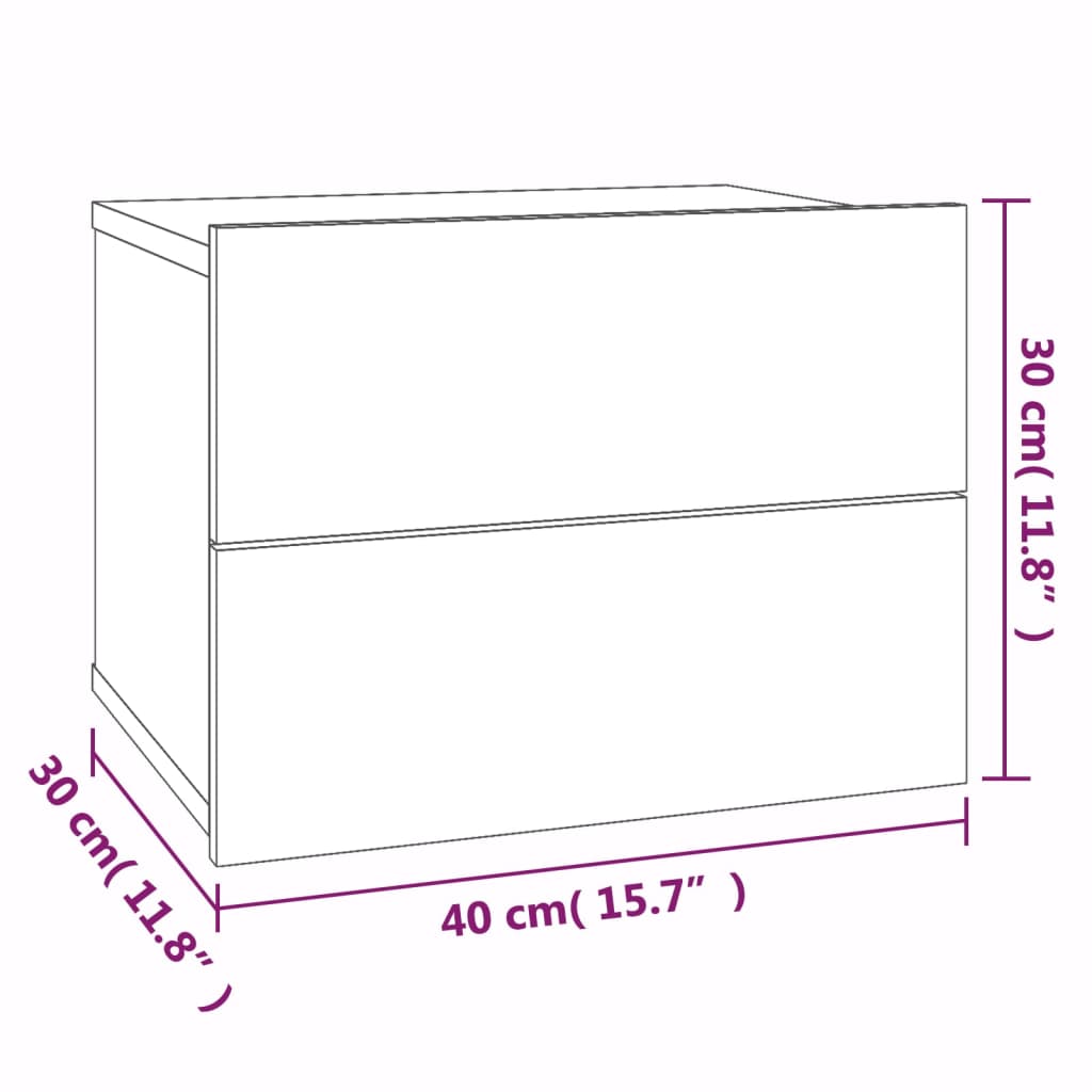 vidaXL Mesita de noche madera contrachapada roble ahumado 40x30x30 cm