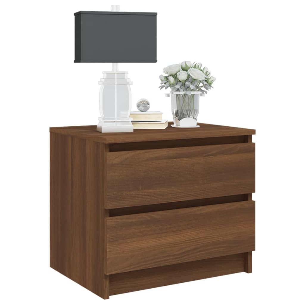 vidaXL Mesita noche madera contrachapada roble marrón 50x39x43,5 cm