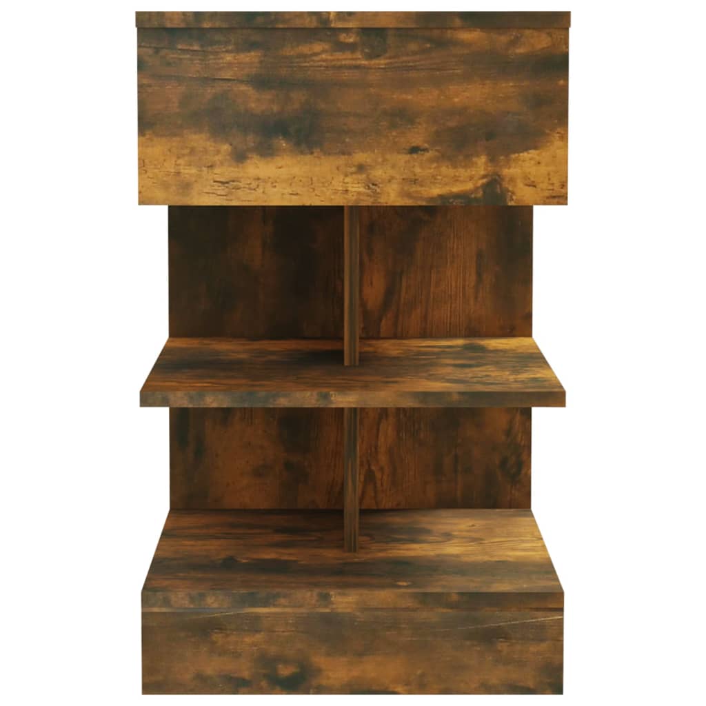 vidaXL Mesita de noche madera contrachapada roble ahumado 40x35x65 cm