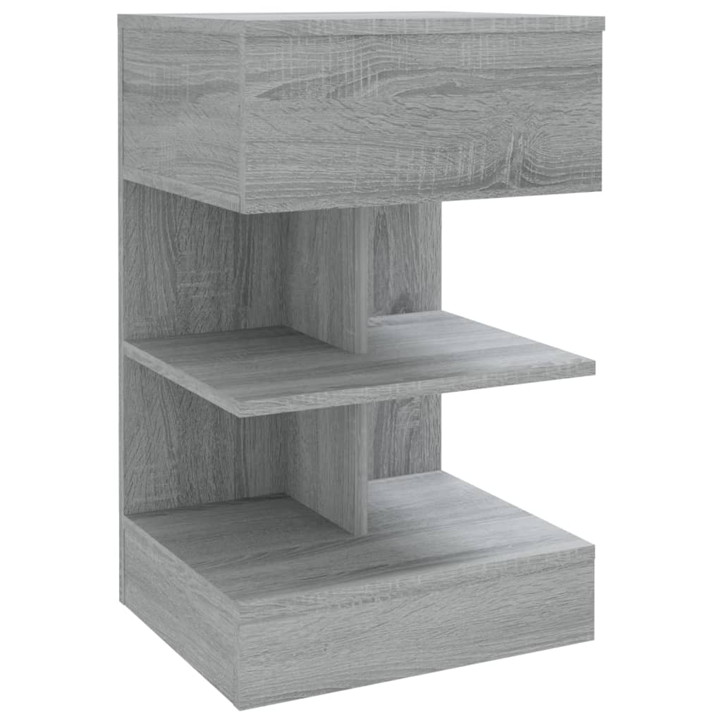 vidaXL Mesita de noche madera contrachapada gris Sonoma 40x35x65 cm