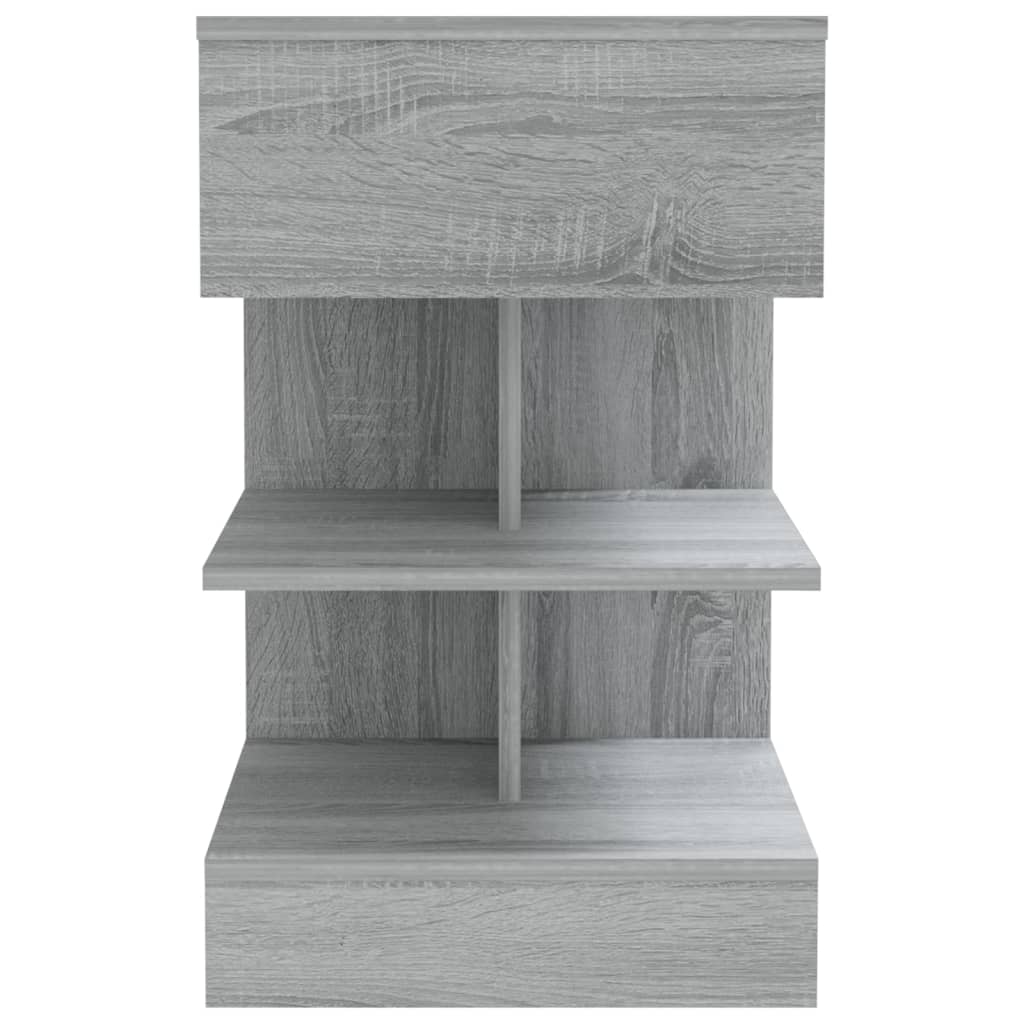 vidaXL Mesita de noche madera contrachapada gris Sonoma 40x35x65 cm