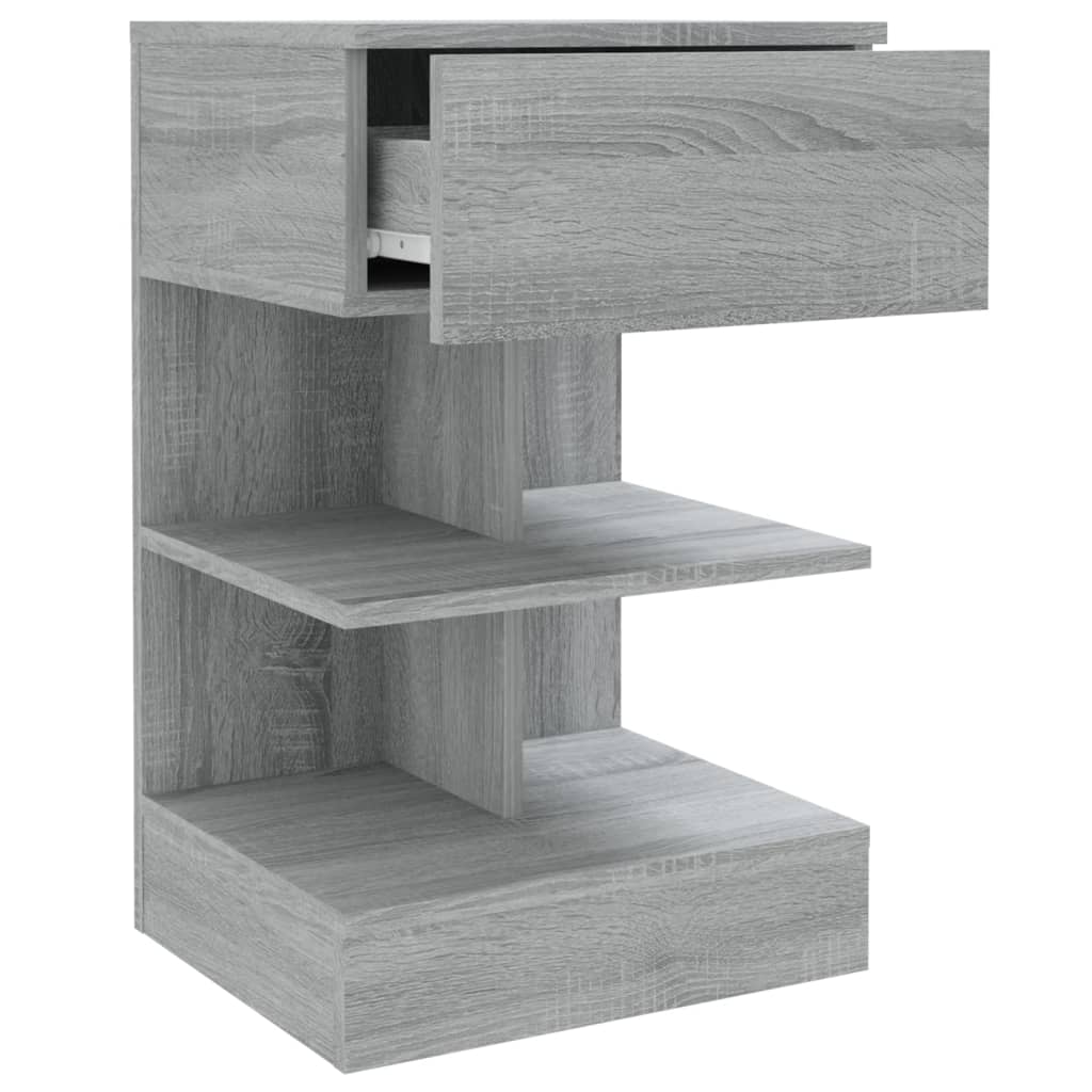 vidaXL Mesita de noche madera contrachapada gris Sonoma 40x35x65 cm