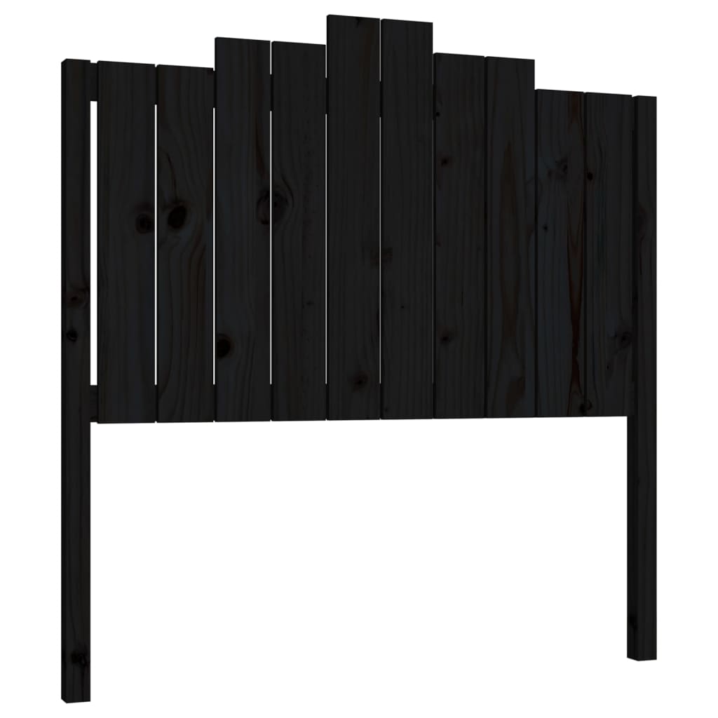 vidaXL Cabecero de cama madera maciza de pino negro 106x4x110 cm