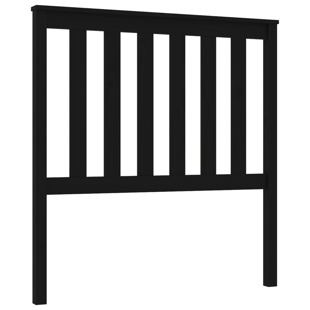 vidaXL Cabecero de cama madera maciza de pino negro 96x6x101 cm