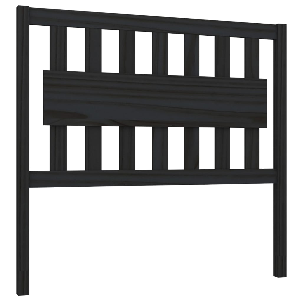 vidaXL Cabecero de cama madera maciza de pino negro 105,5x4x100 cm