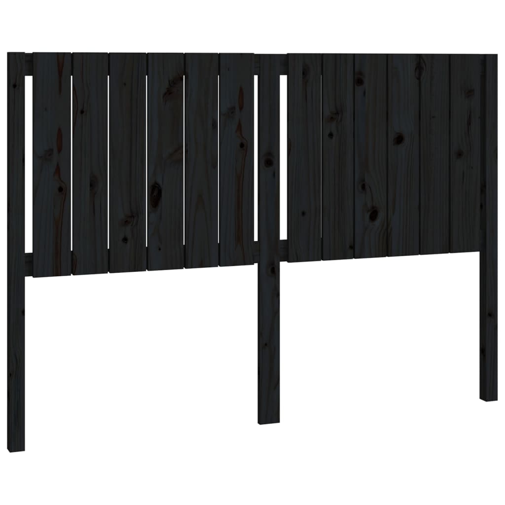 vidaXL Cabecero de cama madera maciza de pino negro 145,5x4x100 cm