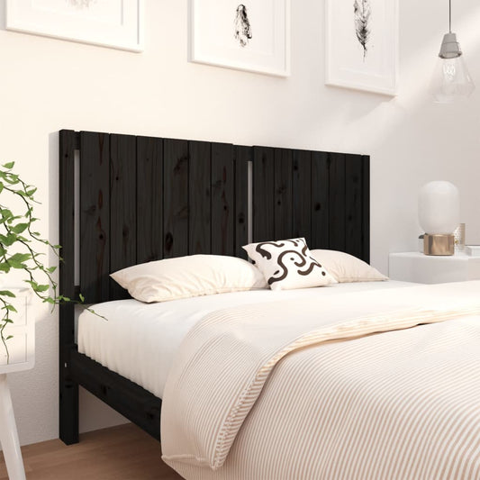 vidaXL Cabecero de cama madera maciza de pino negro 145,5x4x100 cm