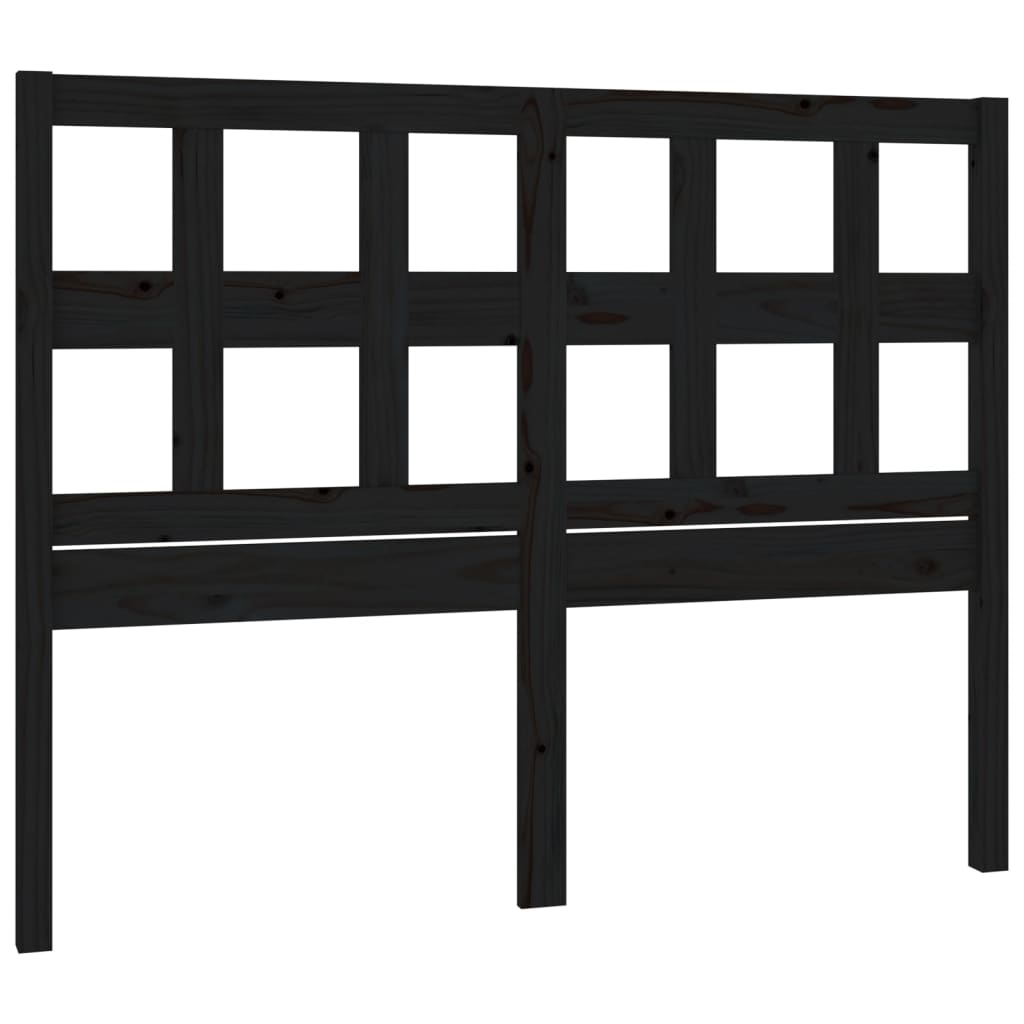 vidaXL Cabecero de cama madera maciza de pino negro 205,5x4x100 cm