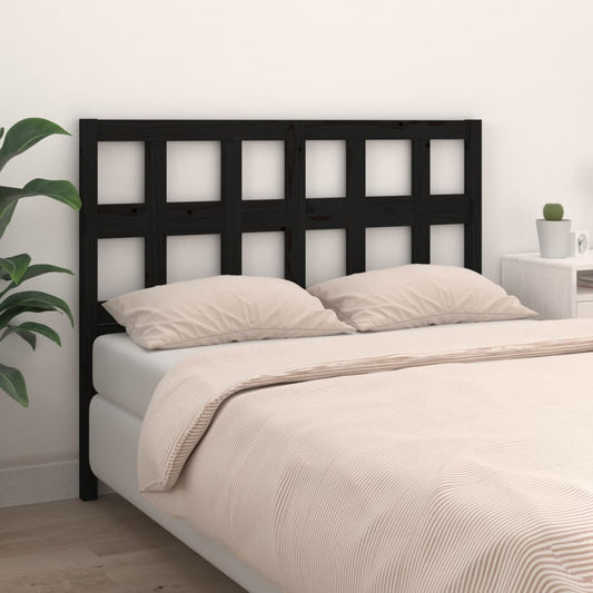 vidaXL Cabecero de cama madera maciza de pino negro 205,5x4x100 cm