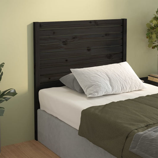 vidaXL Cabecero de cama madera maciza de pino negro 81x4x100 cm