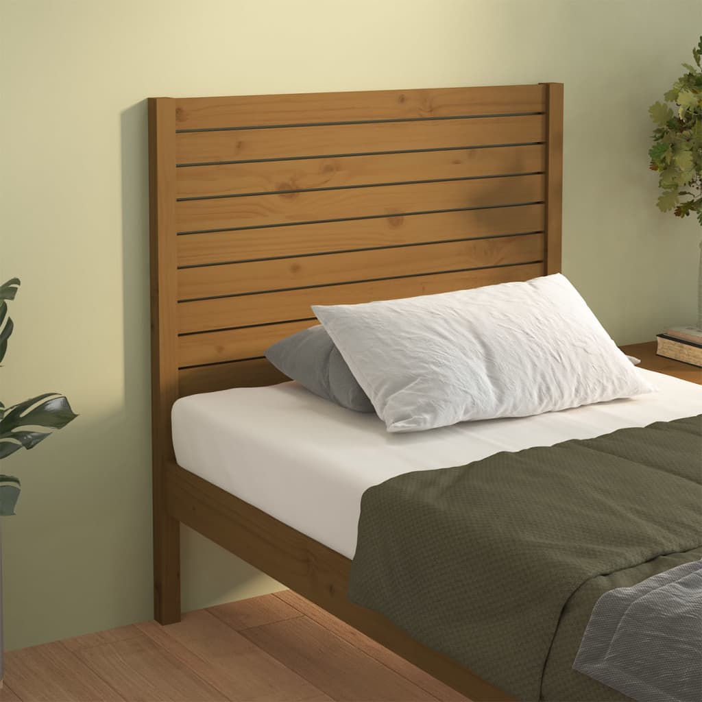 vidaXL Cabecero de cama madera maciza de pino marrón miel 106x4x100 cm