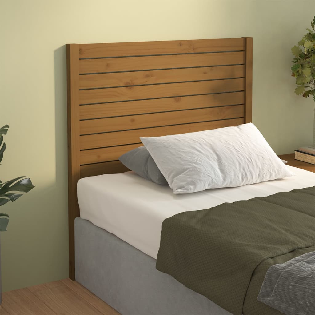 vidaXL Cabecero de cama madera maciza de pino marrón miel 106x4x100 cm