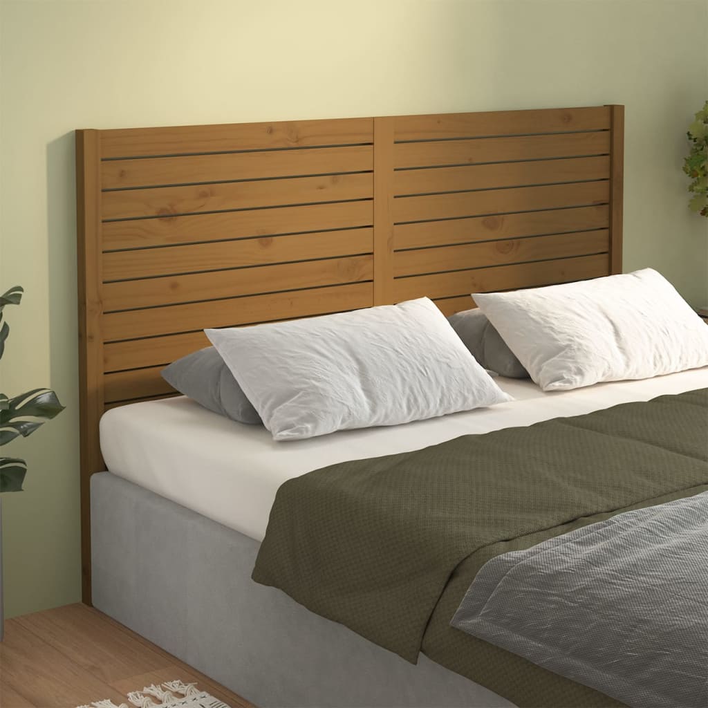 vidaXL Cabecero de cama madera maciza de pino marrón miel 126x4x100 cm