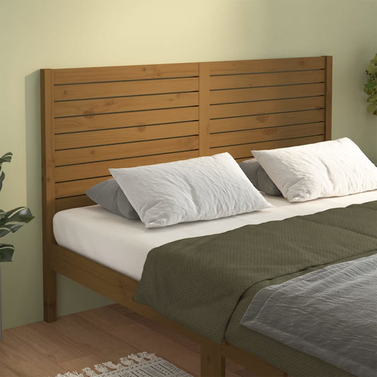 vidaXL Cabecero de cama madera maciza de pino marrón miel 126x4x100 cm