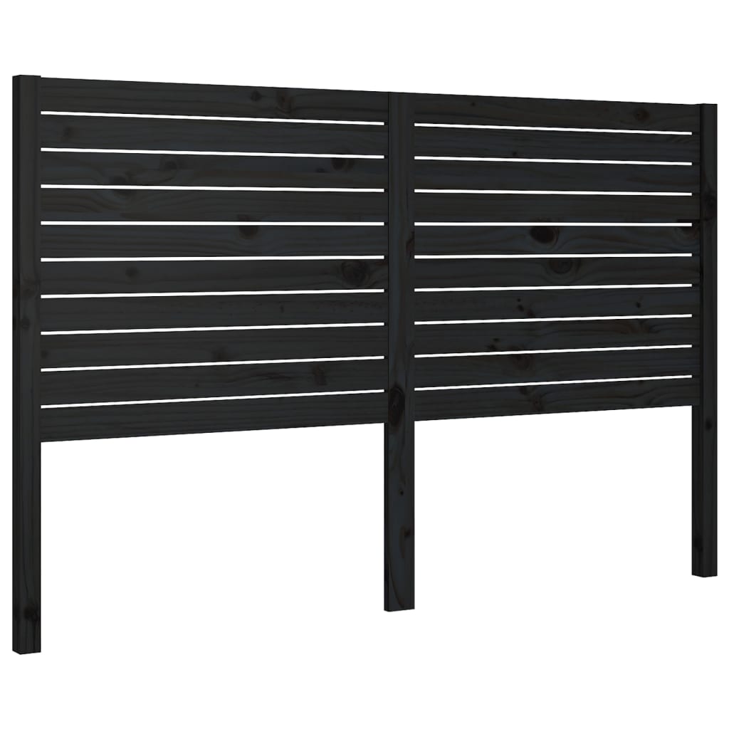 vidaXL Cabecero de cama madera maciza de pino negro 146x4x100 cm