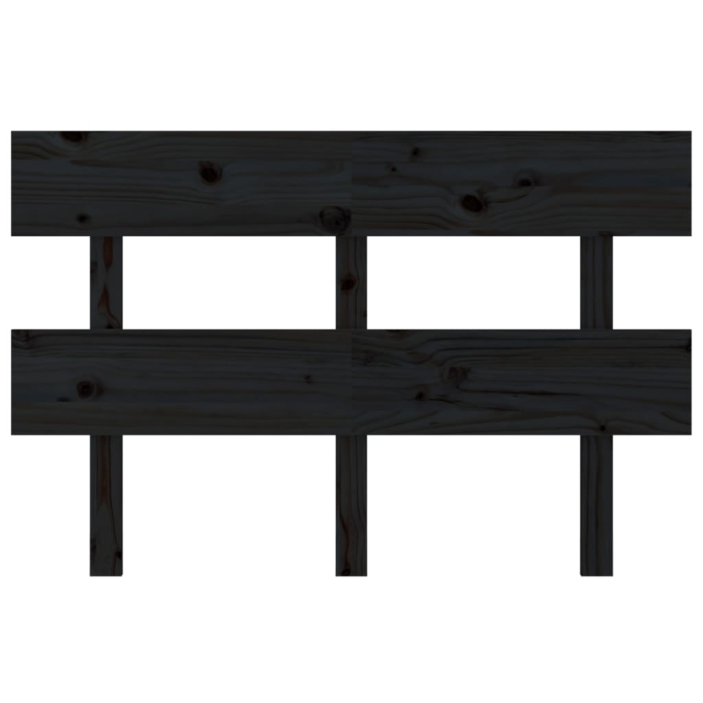 vidaXL Cabecero de cama madera maciza de pino negro 124x3x81 cm