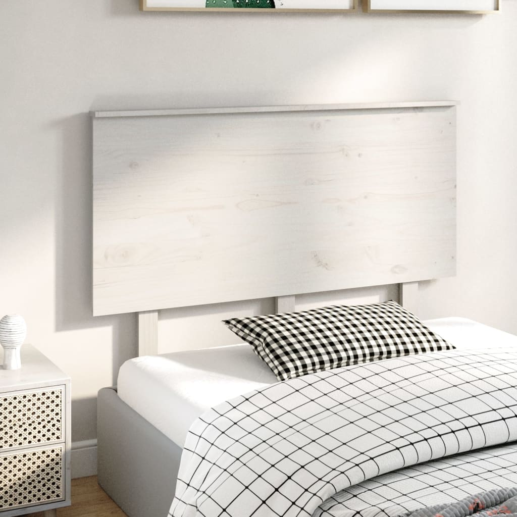 vidaXL Cabecero de cama madera maciza de pino blanco 124x6x82,5 cm