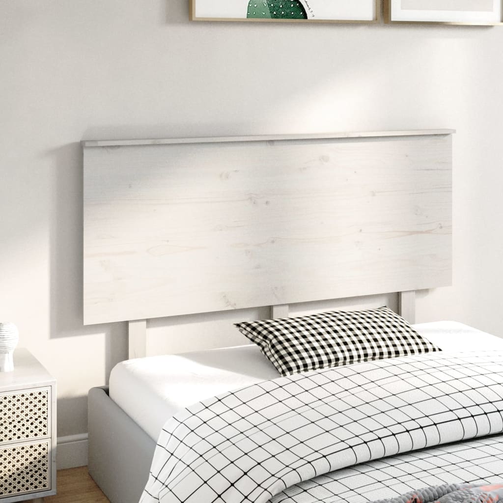 vidaXL Cabecero de cama madera maciza de pino blanco 139x6x82,5 cm