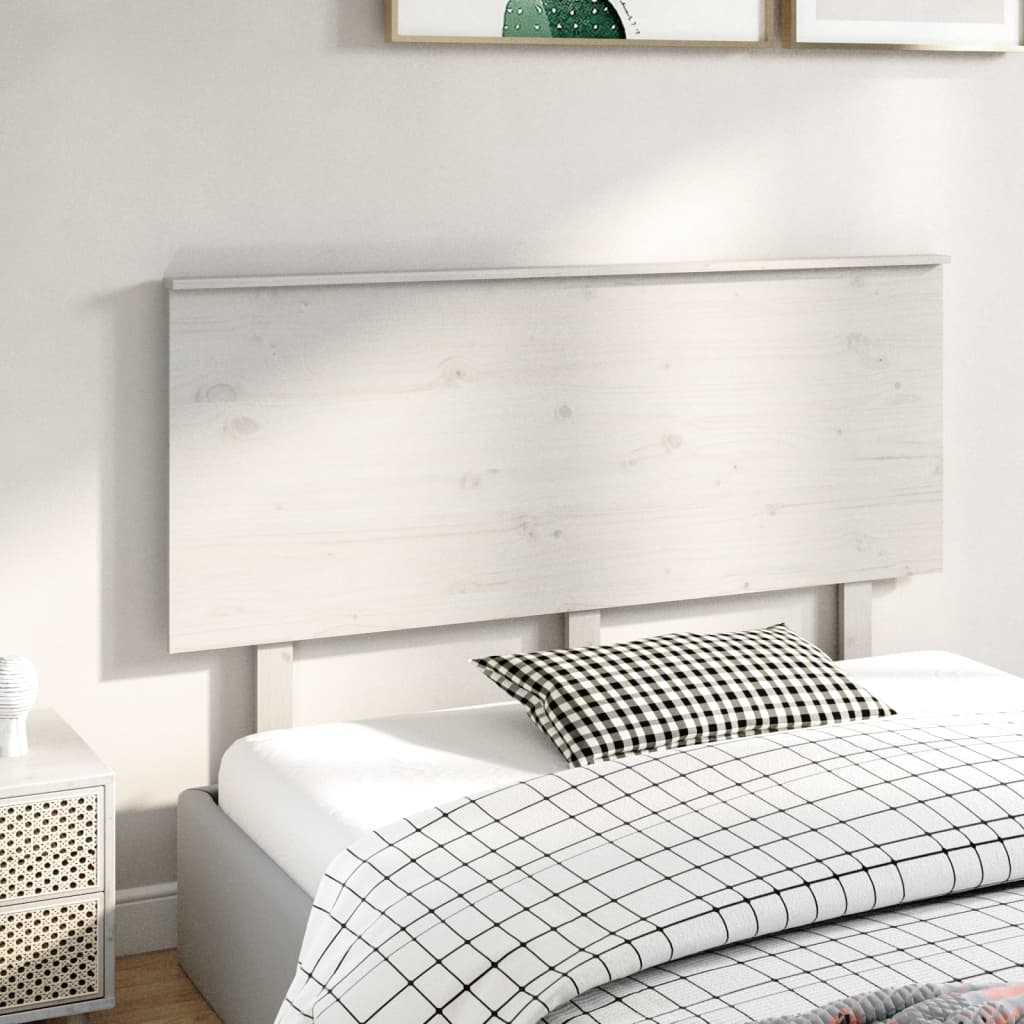 vidaXL Cabecero de cama madera maciza de pino blanco 144x6x82,5 cm