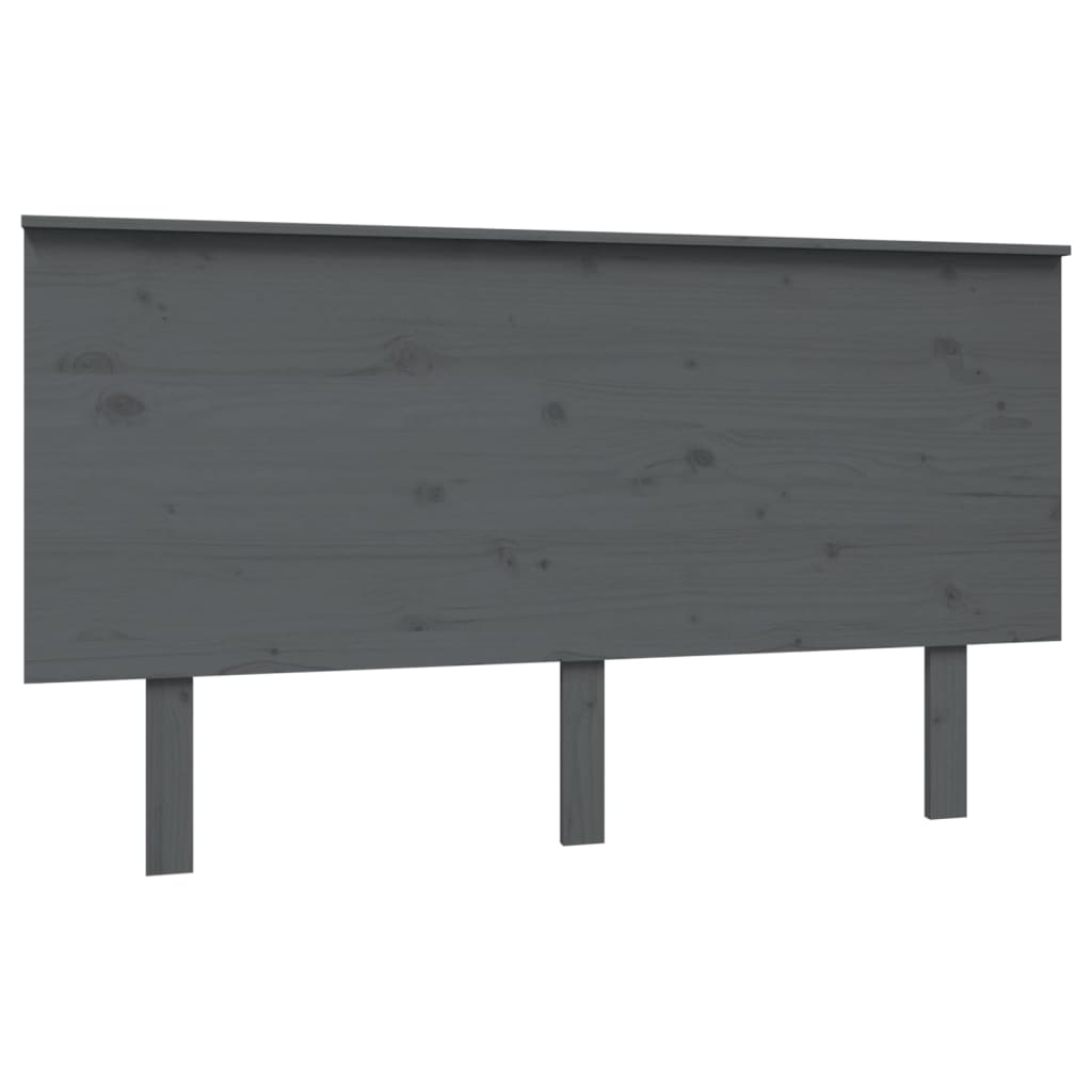 vidaXL Cabecero de cama madera maciza de pino gris 144x6x82,5 cm