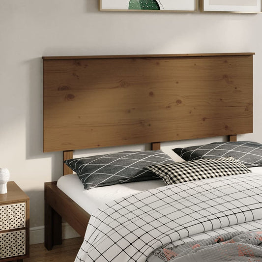 vidaXL Cabecero de cama madera maciza de pino marrón miel 154x6x82,5cm