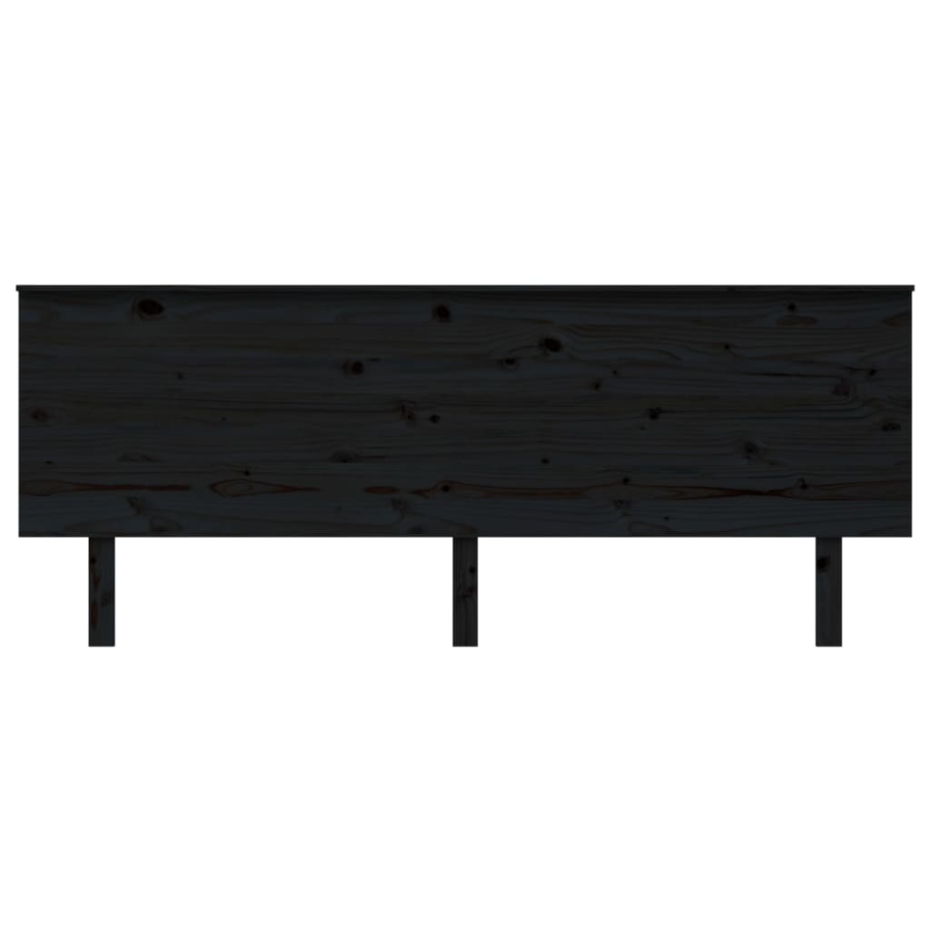 vidaXL Cabecero de cama madera maciza de pino negro 204x6x82,5 cm