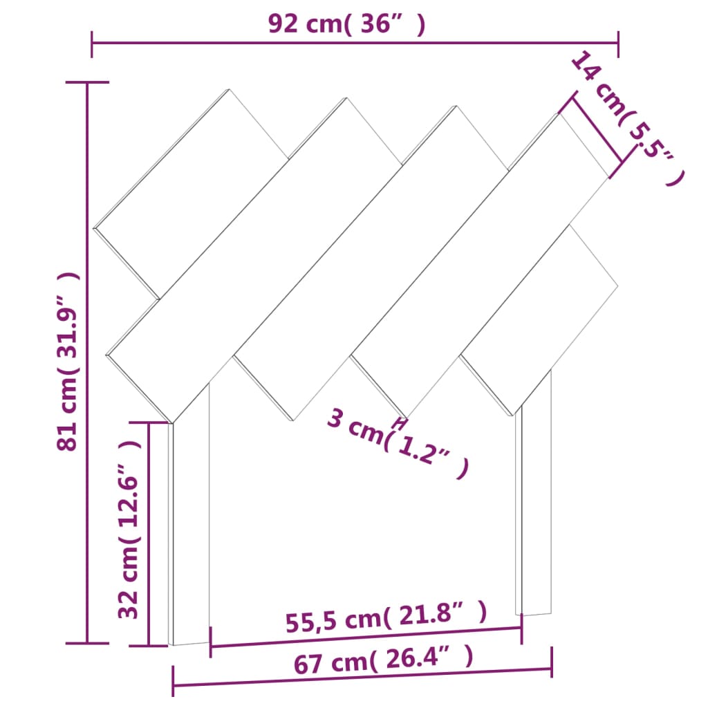 vidaXL Cabecero de cama madera maciza de pino blanco 92x3x81 cm