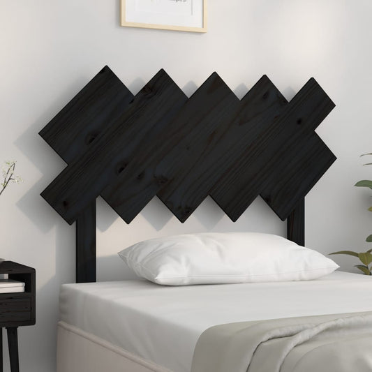 vidaXL Cabecero de cama madera maciza de pino negro 104x3x80,5 cm