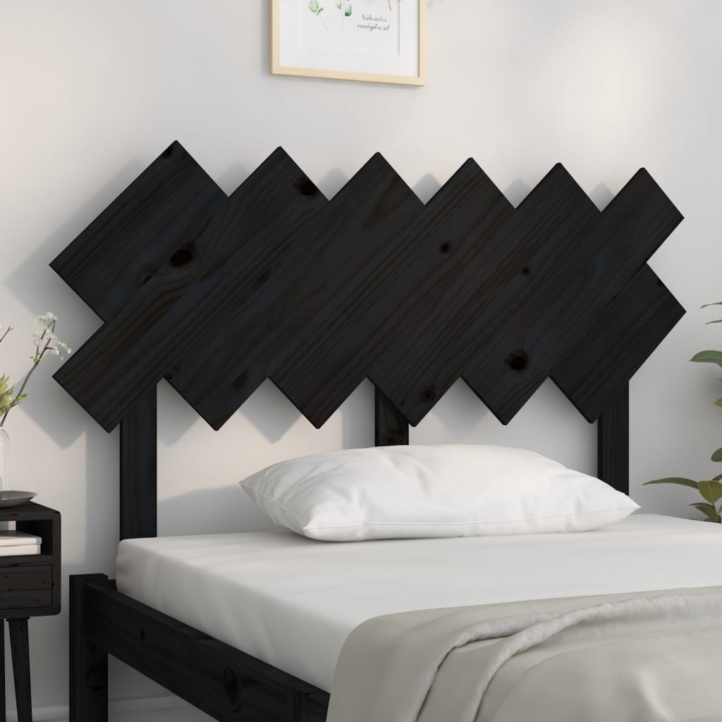 vidaXL Cabecero de cama madera maciza de pino negro 122,5x3x80,5 cm