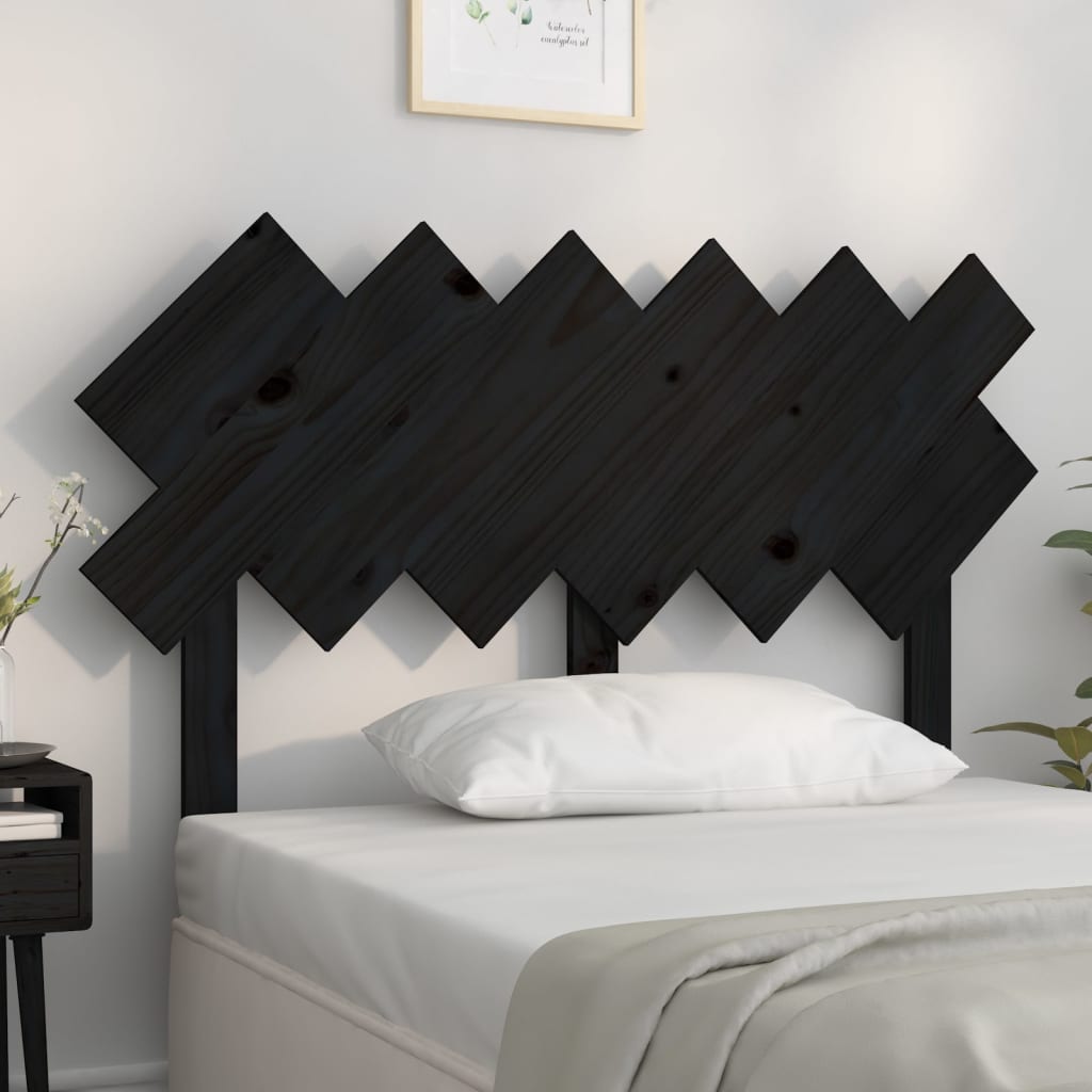 vidaXL Cabecero de cama madera maciza de pino negro 122,5x3x80,5 cm