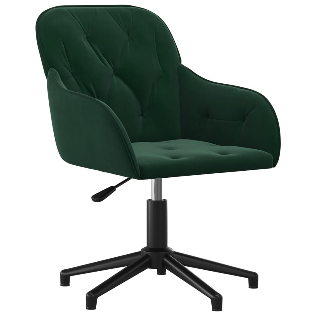 vidaXL Sillas de comedor giratorias 2 unidades terciopelo verde oscuro