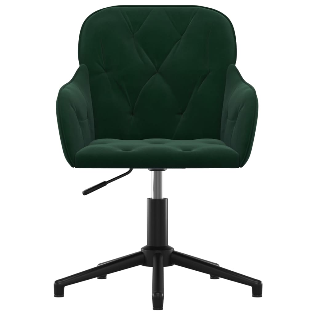 vidaXL Sillas de comedor giratorias 2 unidades terciopelo verde oscuro