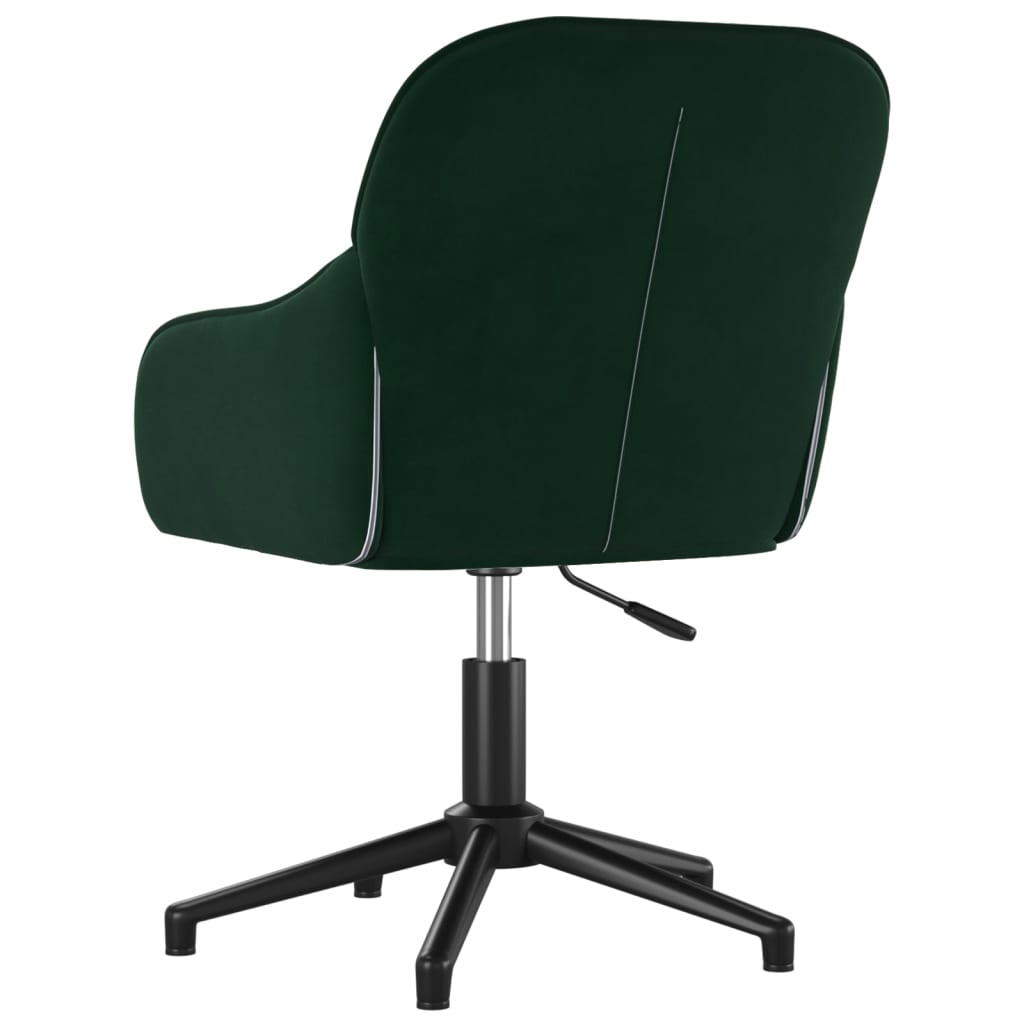 vidaXL Sillas de comedor giratorias 2 unidades terciopelo verde oscuro