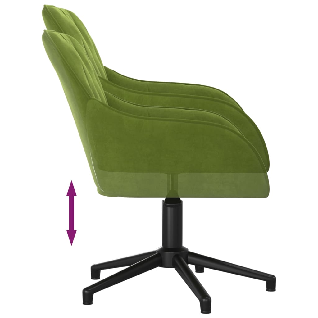 vidaXL Sillas de comedor giratorias 2 unidades terciopelo verde claro