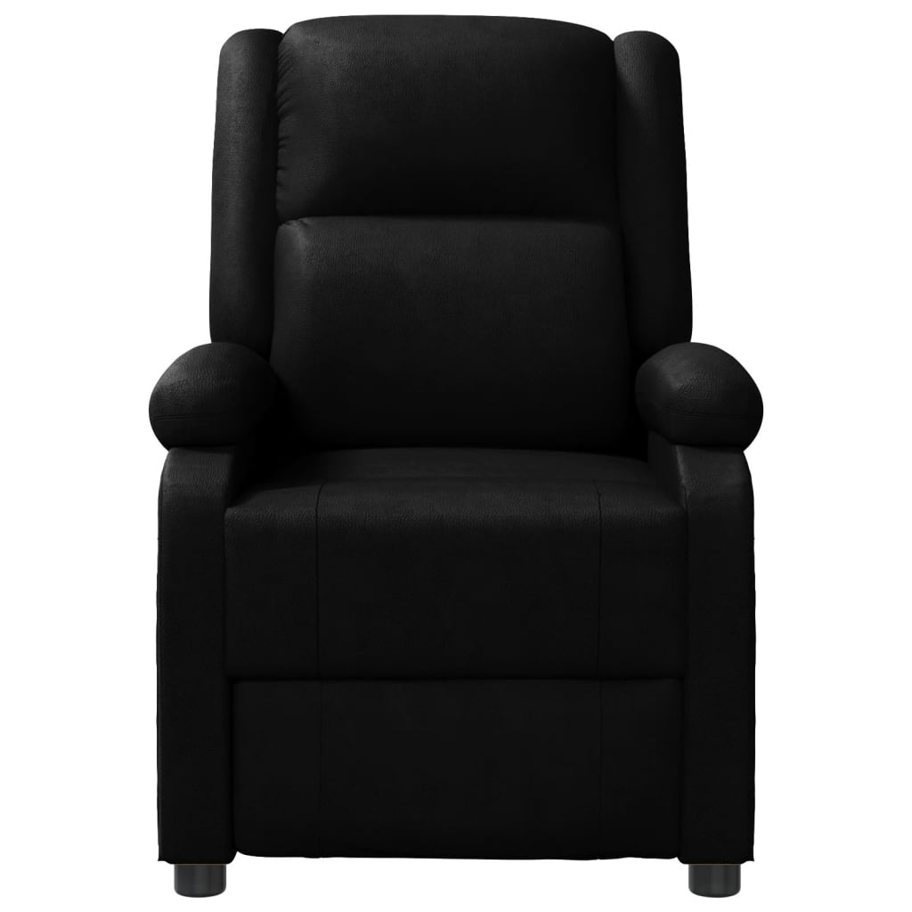 vidaXL Sillón de masaje de cuero sintético negro