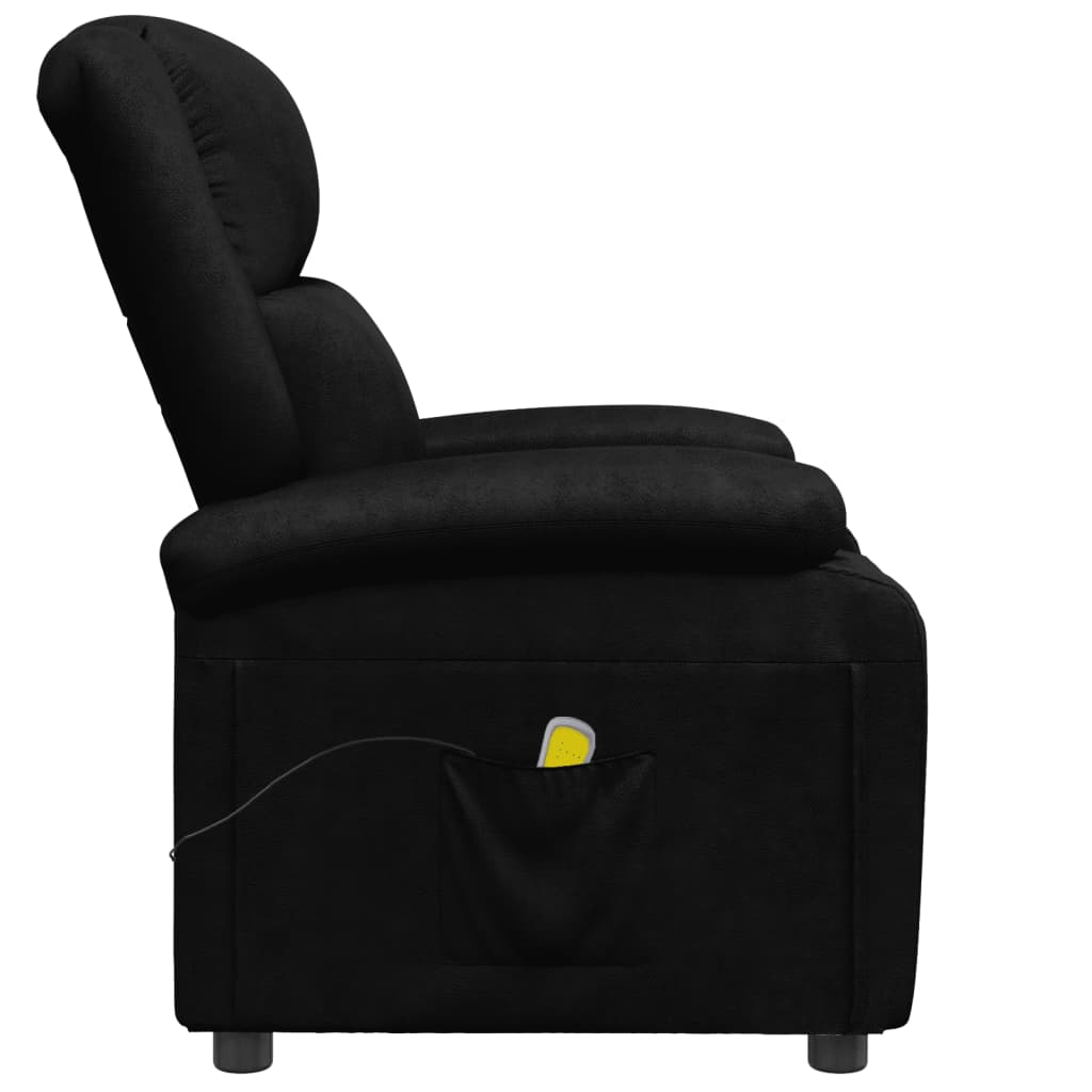 vidaXL Sillón de masaje de cuero sintético negro