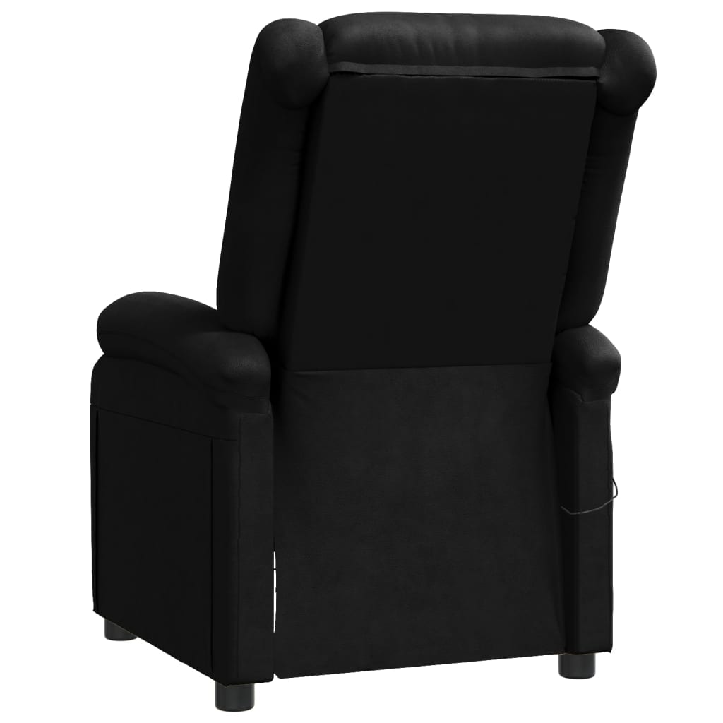 vidaXL Sillón de masaje de cuero sintético negro