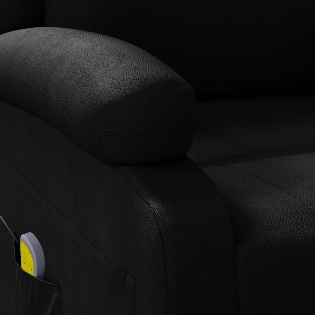 vidaXL Sillón de masaje de cuero sintético negro