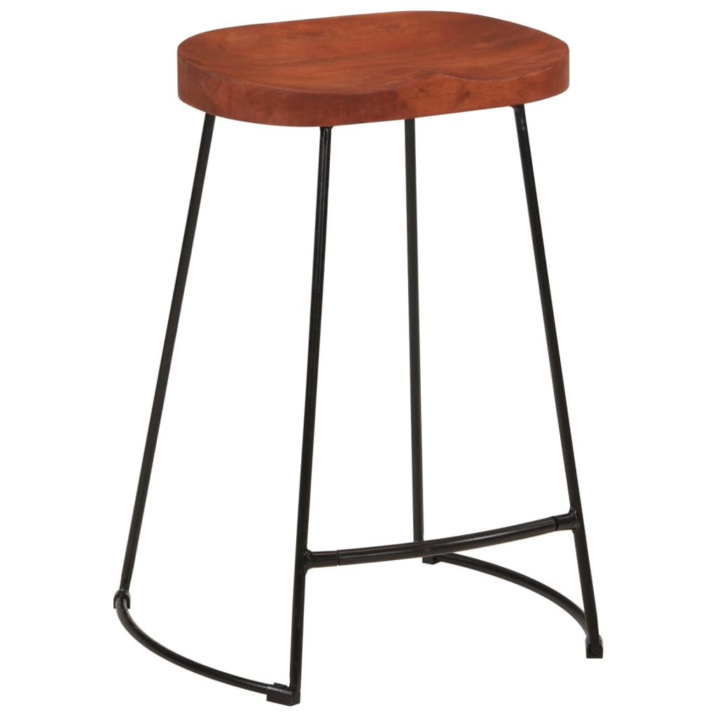 vidaXL Taburetes de bar Gavin 2 uds madera mango maciza 45x40x63 cm