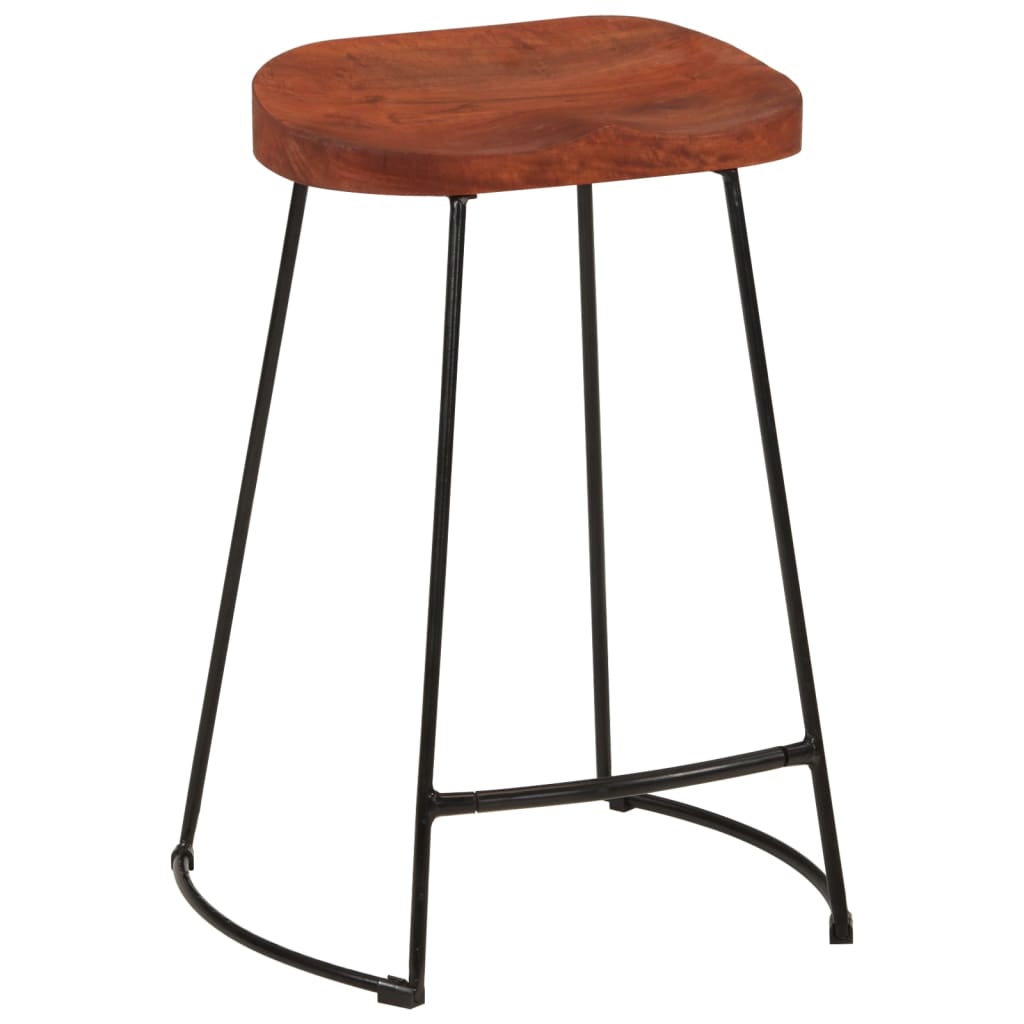 vidaXL Taburetes de bar Gavin 2 uds madera mango maciza 45x40x63 cm