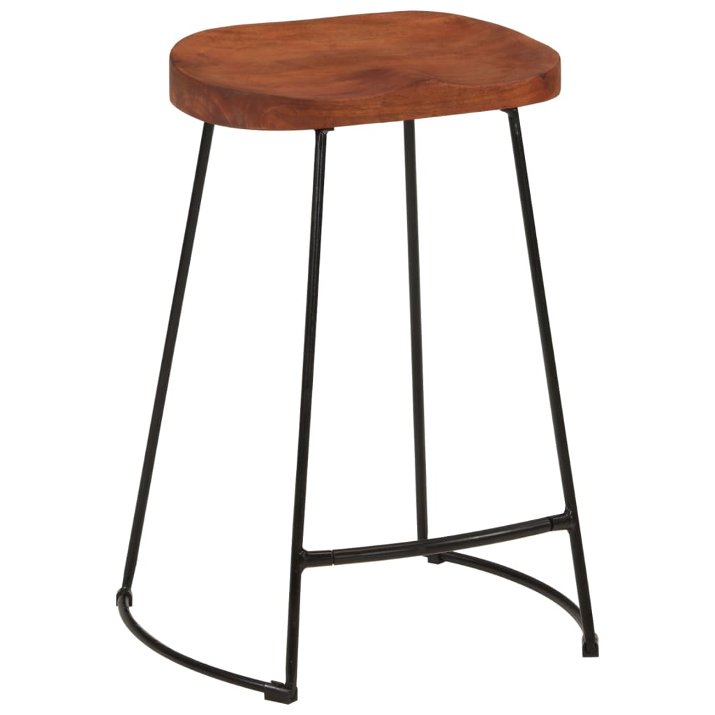 vidaXL Taburetes de bar Gavin 2 uds madera mango maciza 45x40x63 cm