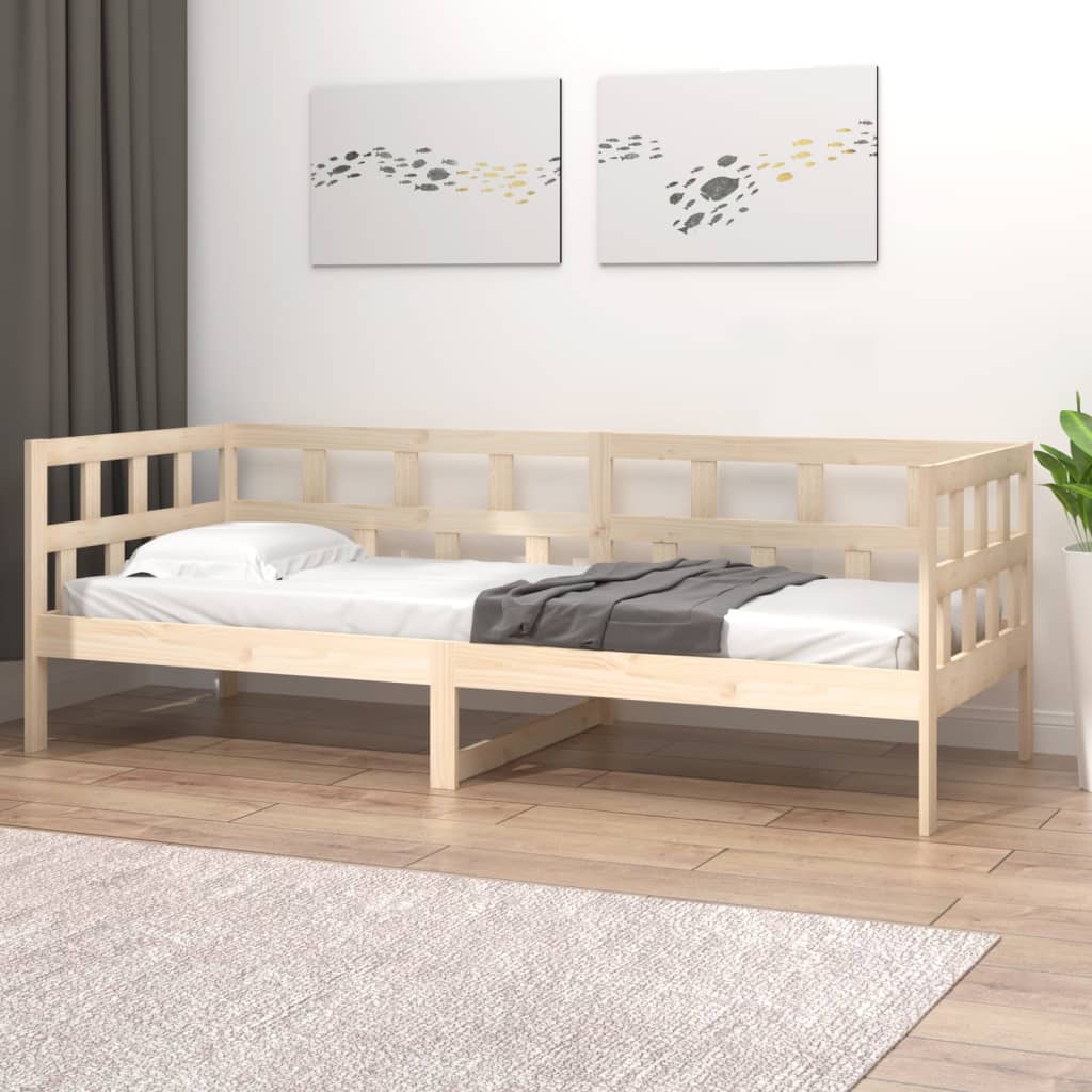 vidaXL Sofá cama sin colchón madera maciza de pino 90x200 cm